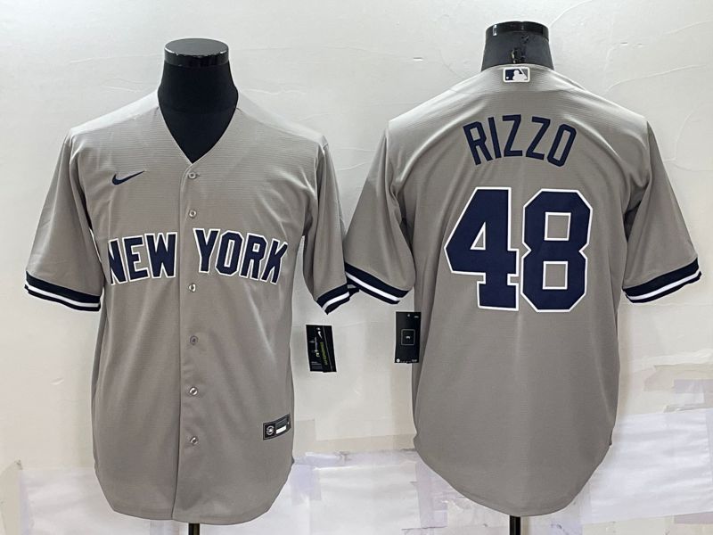 Men New York Yankees #48 Rizzo Grey Game 2022 Nike MLB Jersey